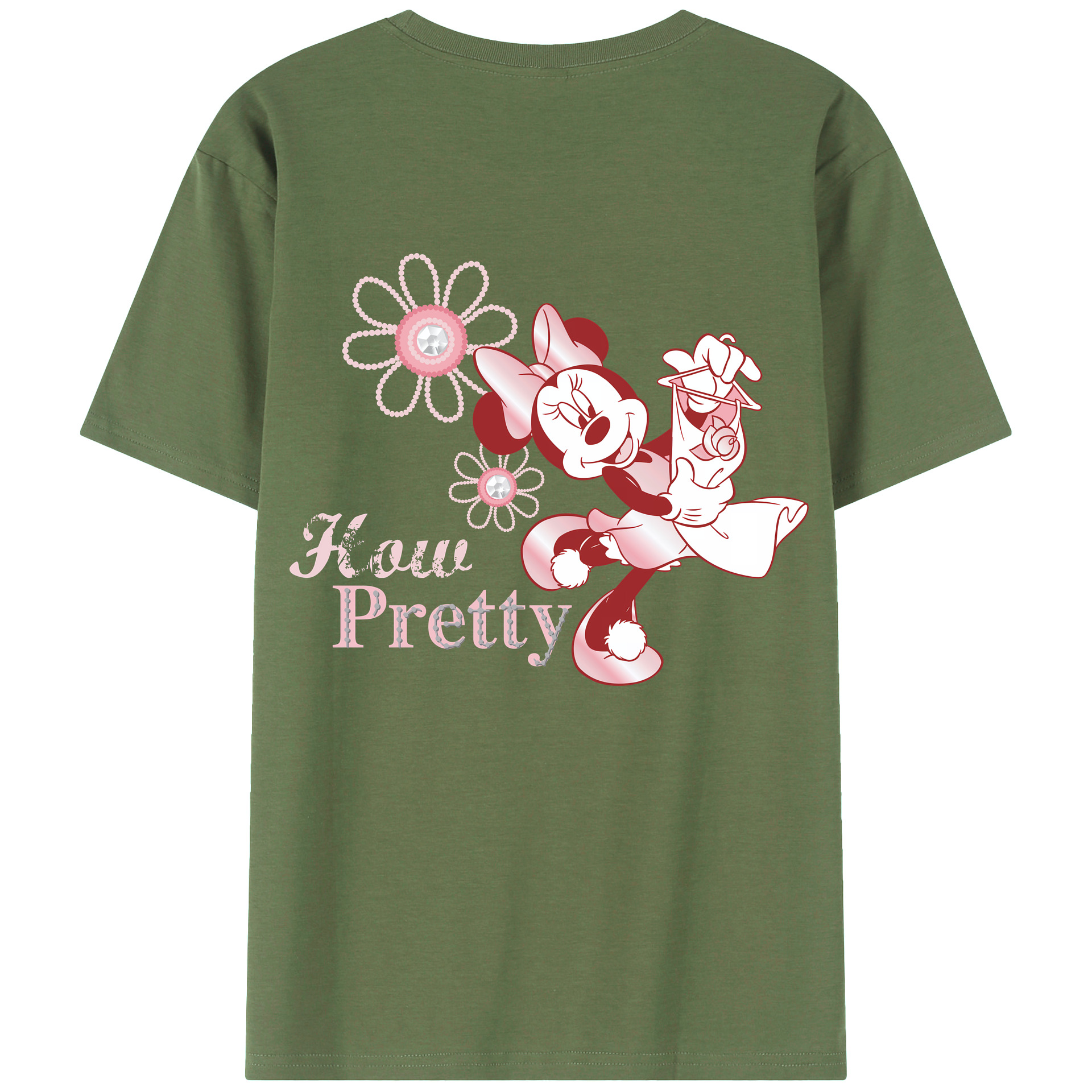 （画像用） ミッキーマウス Mickey Mouse 綿100％ メンズ半袖Tシャツ（バックプリント） 通気性